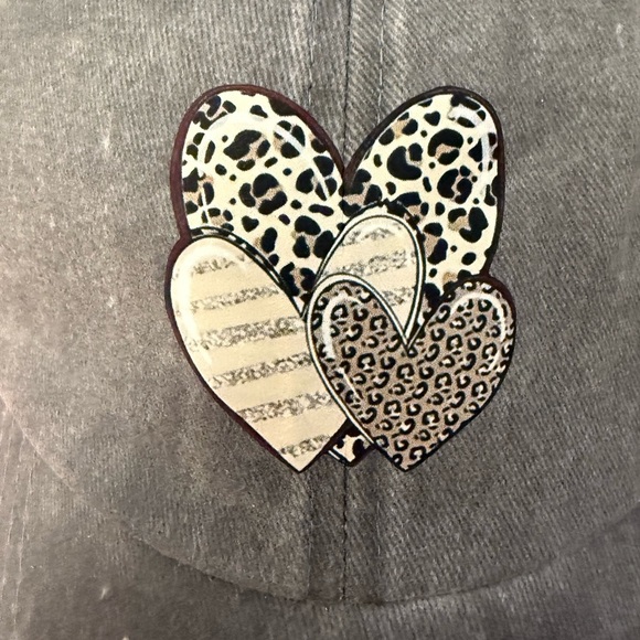 Gray Cap with Heart Patch- New - Picture 2 of 4